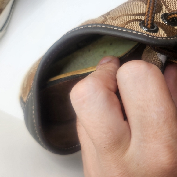 Coach Canvas Womens Size 8.5 Low Top Lace Up Sneakers Brown Tan Signature Cs - Picture 7 of 9